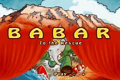 Babar: To the Rescue title screen for GameBoy Advance